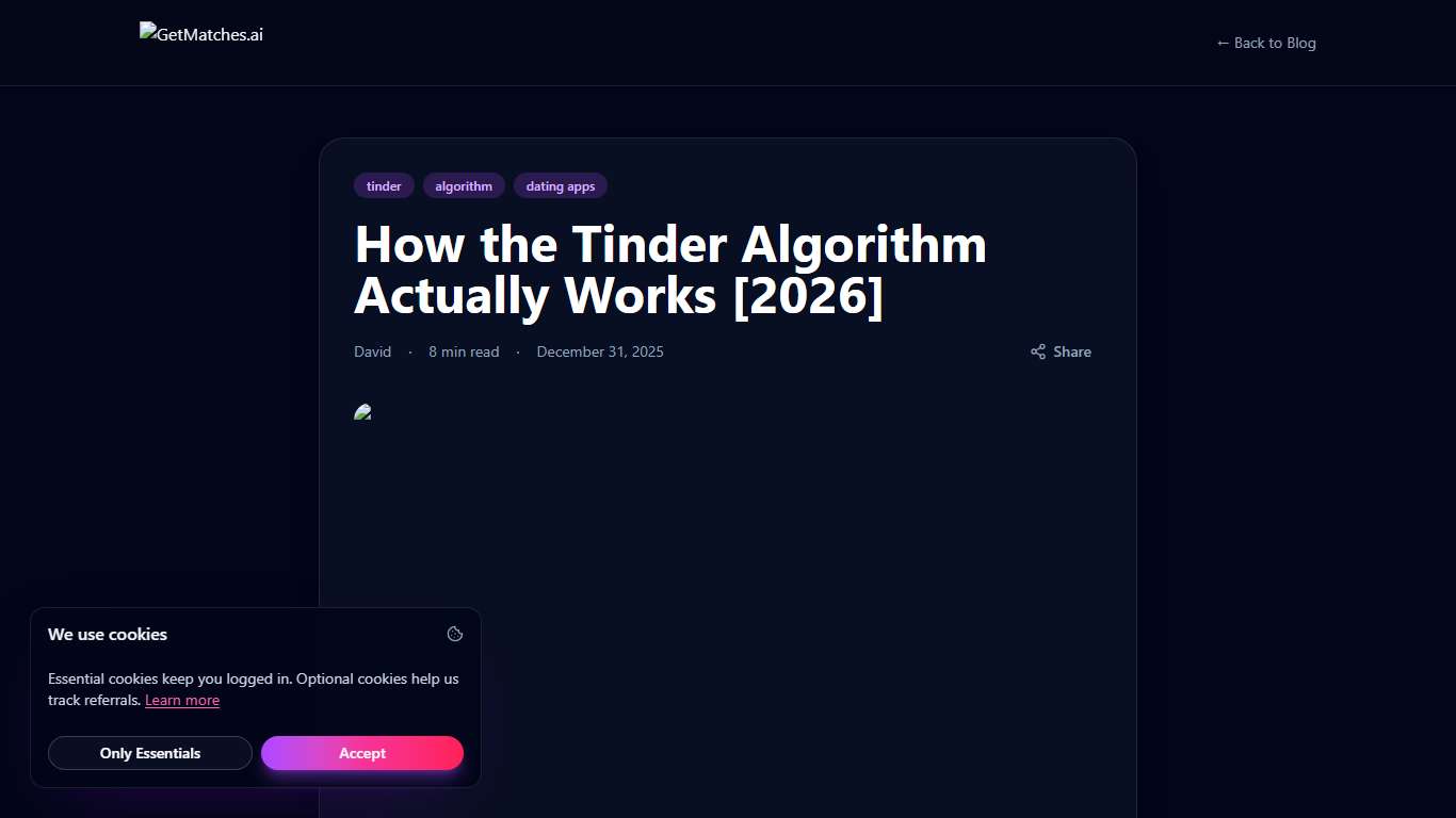 How the Tinder Algorithm Actually Works [2026] | GetMatches.ai