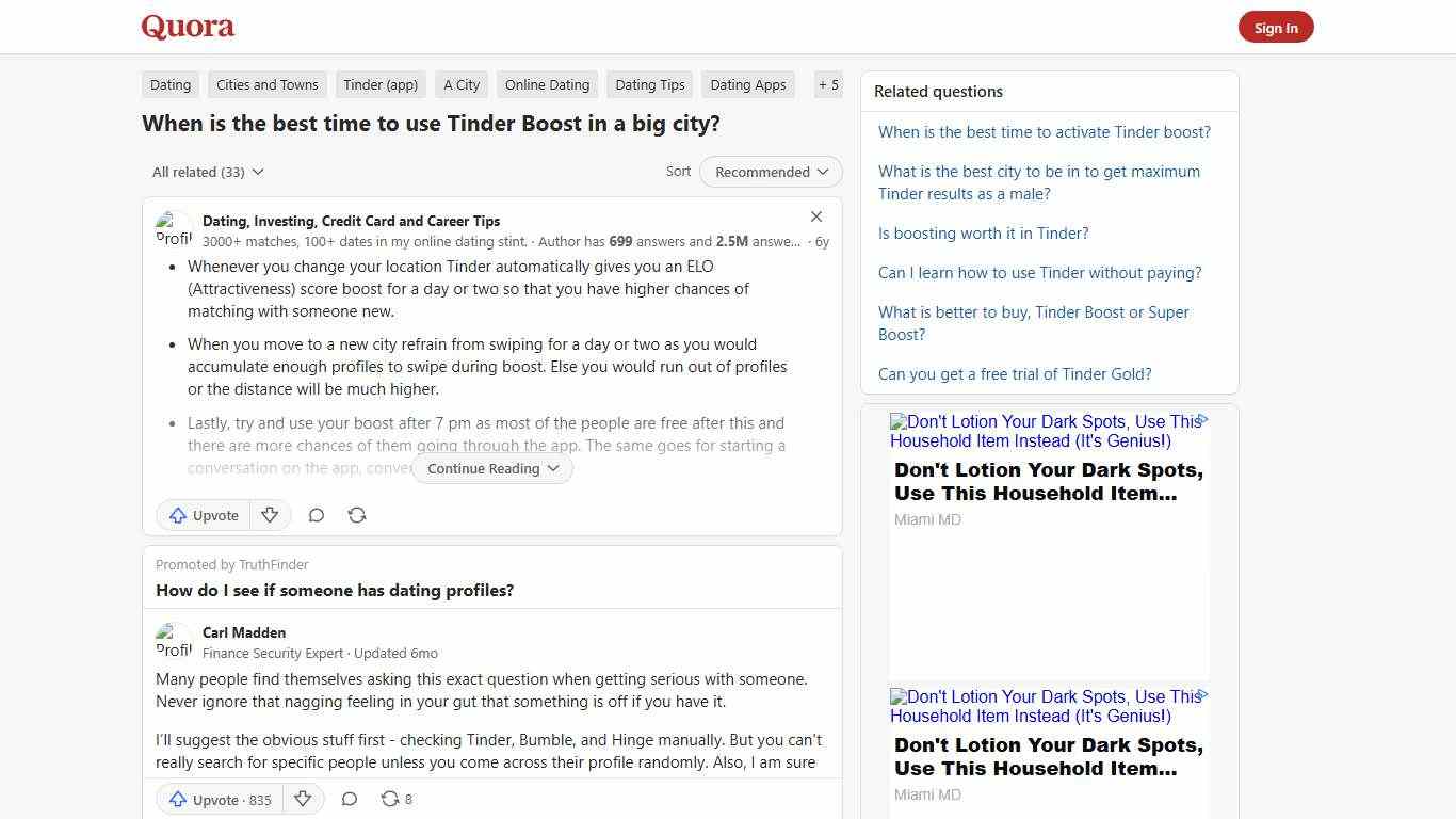 When is the best time to use Tinder Boost in a big city? - Quora